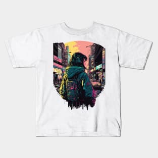 Japanese Street Cyberpunk Tokyo Streetwear Kids T-Shirt